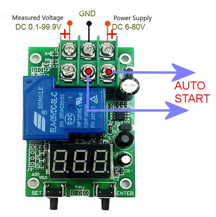 Battery Voltage Sensor 99Vdc connections