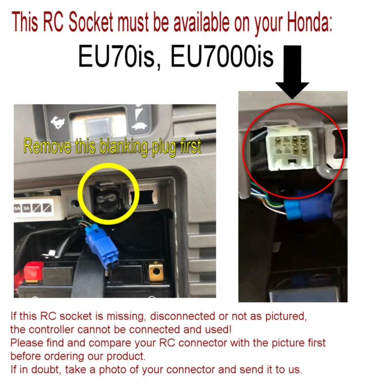 Honda EU70is RC socket location